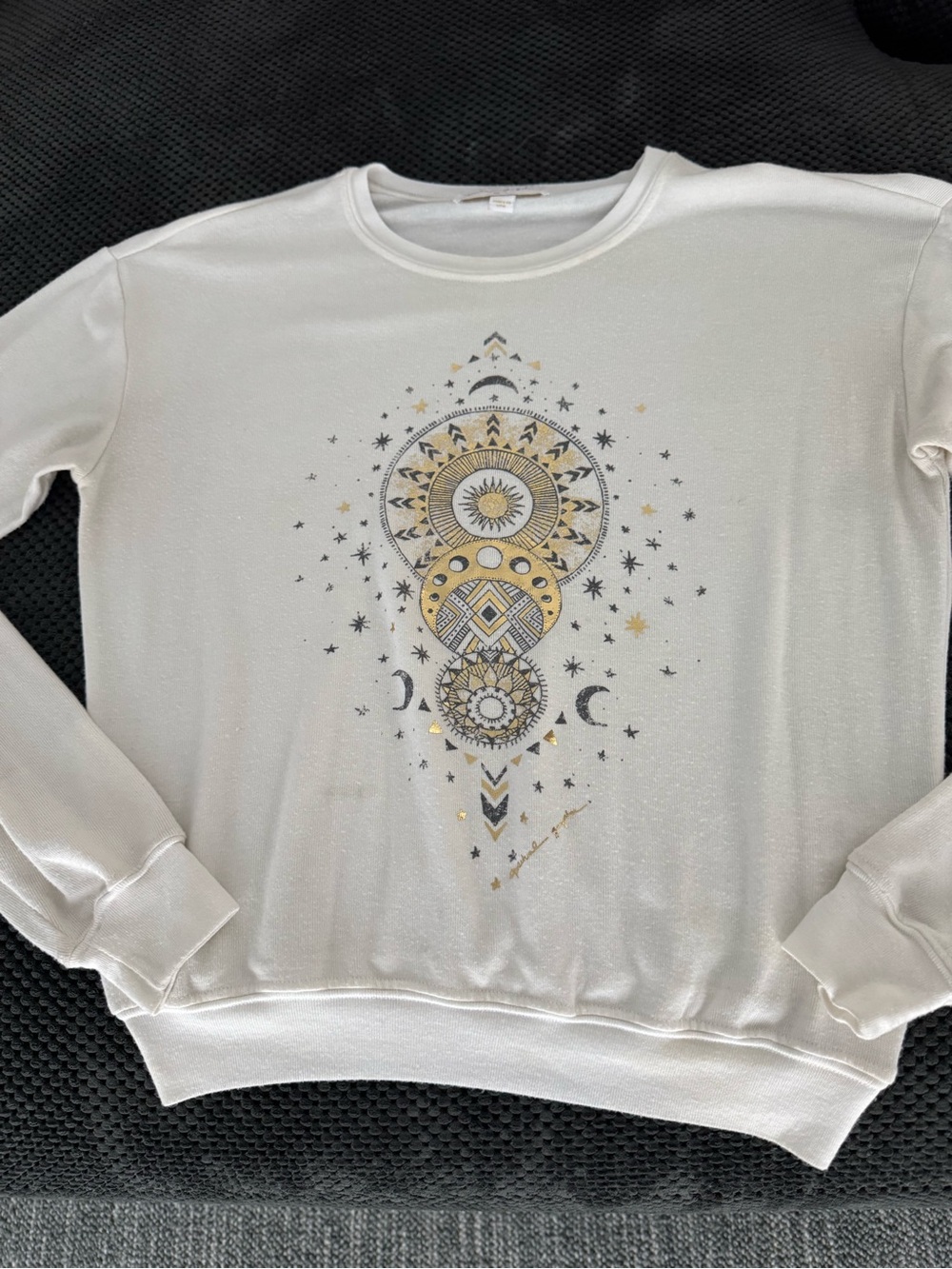 SPIRITUAL GANGSTER Moon & Sun Sweatshirt with Gold Accents
